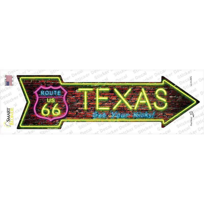 Texas Neon Novelty Arrow Sticker Decal
