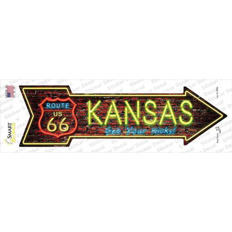 Kansas Neon Novelty Arrow Sticker Decal