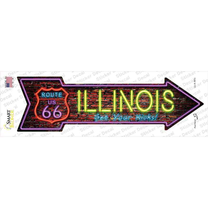 Illinois Neon Novelty Arrow Sticker Decal