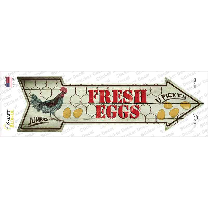 Fresh Eggs Novelty Arrow Sticker Decal