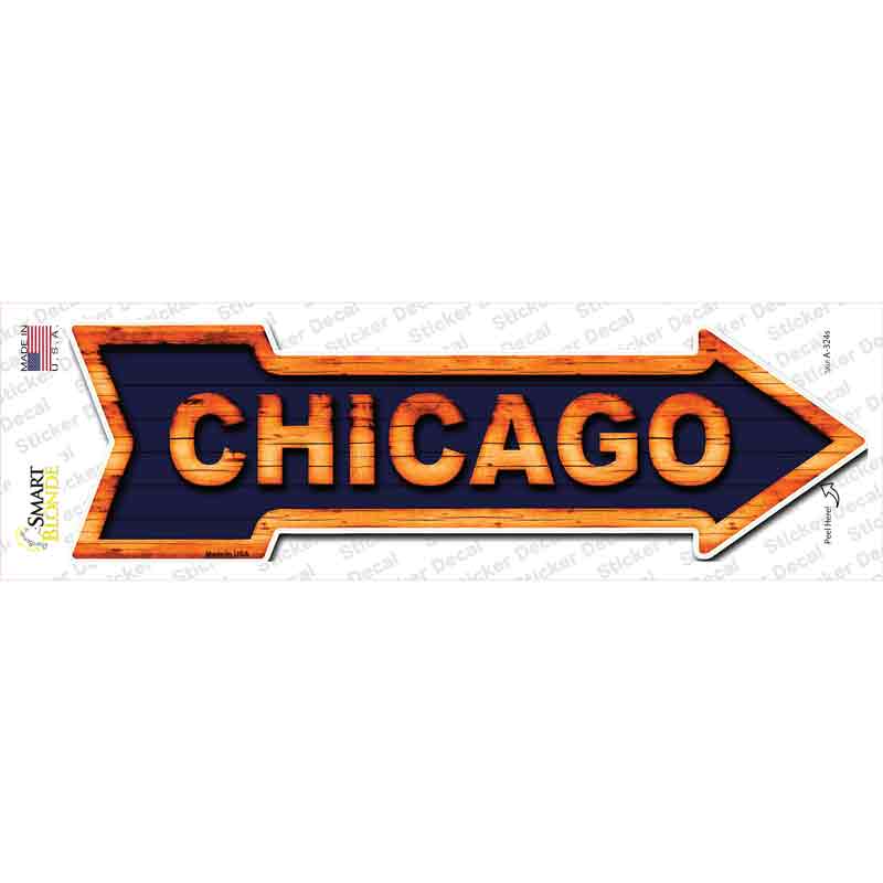 Chicago Orange Novelty Arrow Sticker Decal