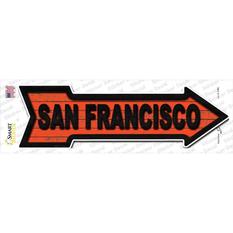 San Francisco Colors Novelty Arrow Sticker Decal