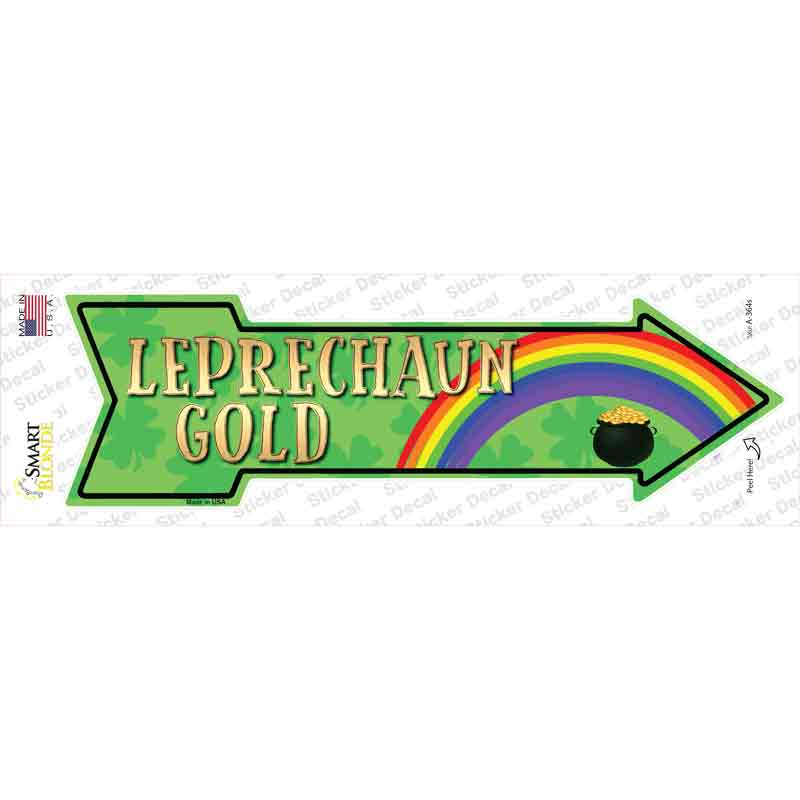 Leprechaun Gold Novelty Arrow Sticker Decal