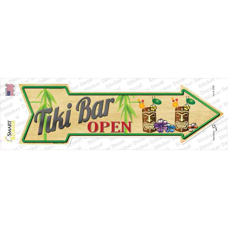 Tiki Bar Open Novelty Arrow Sticker Decal