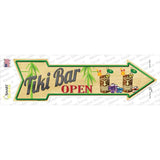 Tiki Bar Open Novelty Arrow Sticker Decal