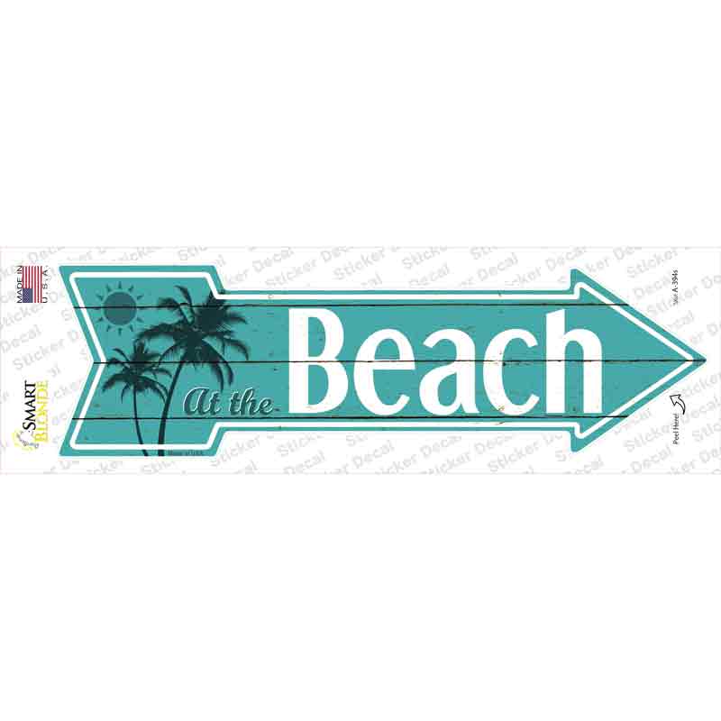 At The Beach Novelty Arrow Sticker Decal