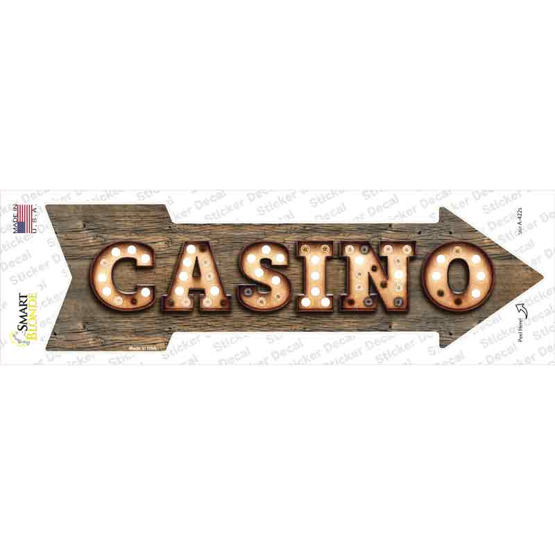 Casino Bulb Letters Novelty Arrow Sticker Decal