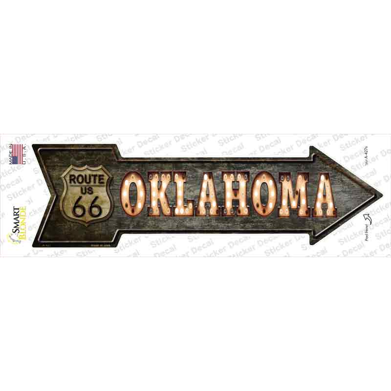 Oklahoma Route 66 Bulb Letters Novelty Arrow Sticker Decal