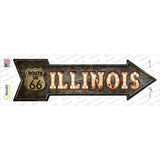 Illinois Route 66 Bulb Letters Novelty Arrow Sticker Decal