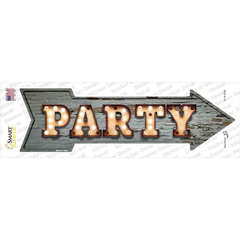 Party Bulb Letters Novelty Arrow Sticker Decal