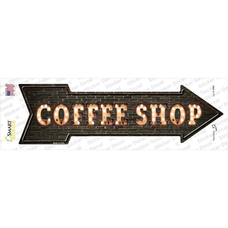 Coffee Shop Bulb Letters Novelty Arrow Sticker Decal