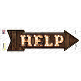 Help Bulb Letters Novelty Arrow Sticker Decal