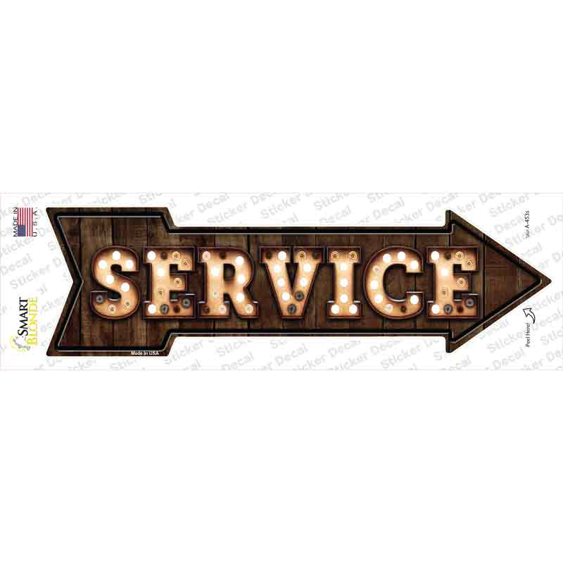 Service Bulb Letters Novelty Arrow Sticker Decal