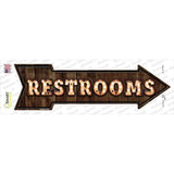 Restrooms Bulb Letters Novelty Arrow Sticker Decal