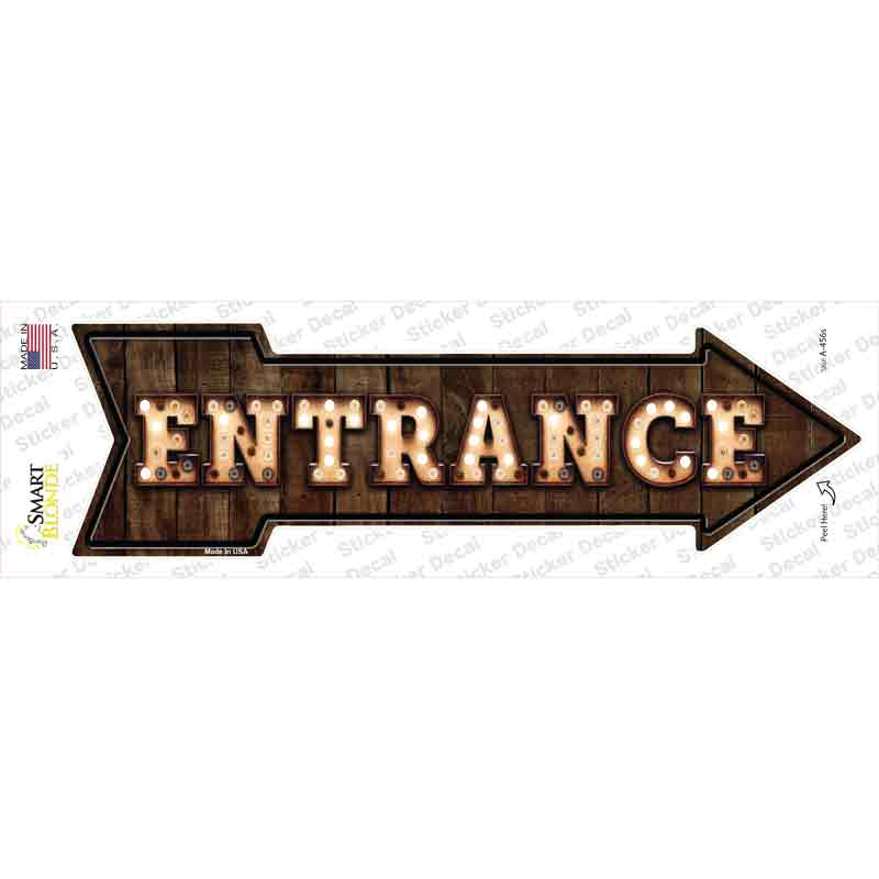 Entrance Bulb Letters Novelty Arrow Sticker Decal