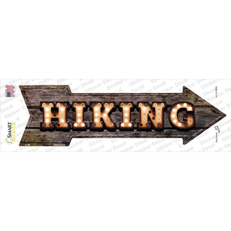 Hiking Bulb Letters Novelty Arrow Sticker Decal