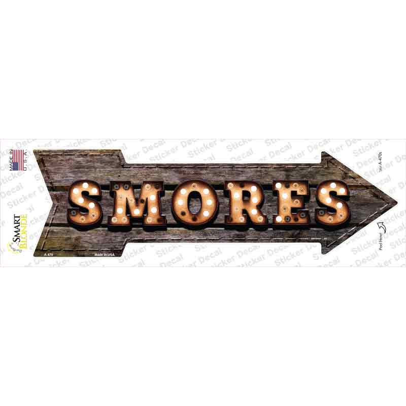 Smores Bulb Letters Novelty Arrow Sticker Decal