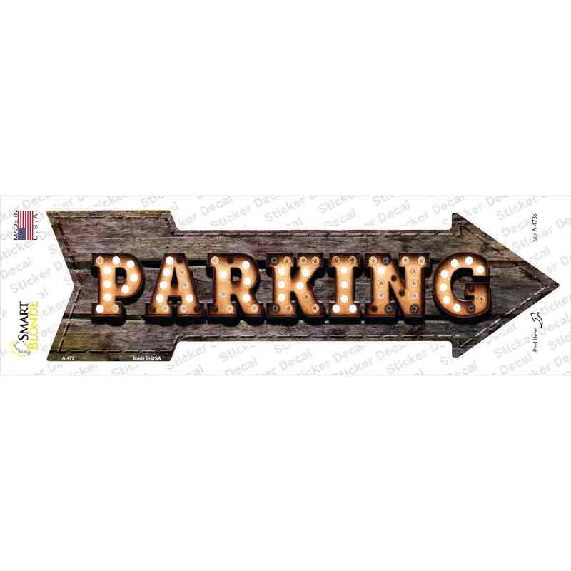 Parking Bulb Letters Novelty Arrow Sticker Decal