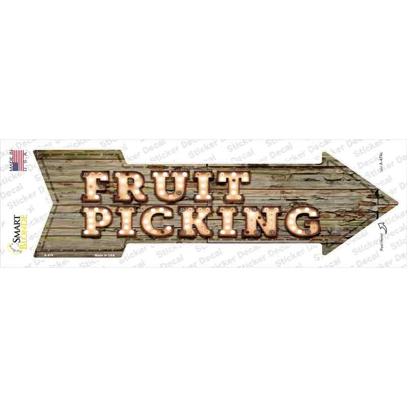 Fruit Picking Bulb Letters Novelty Arrow Sticker Decal