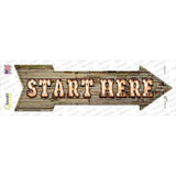 Start Here Bulb Letters Novelty Arrow Sticker Decal