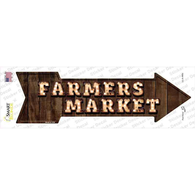 Farmers Market Bulb Letters Novelty Arrow Sticker Decal