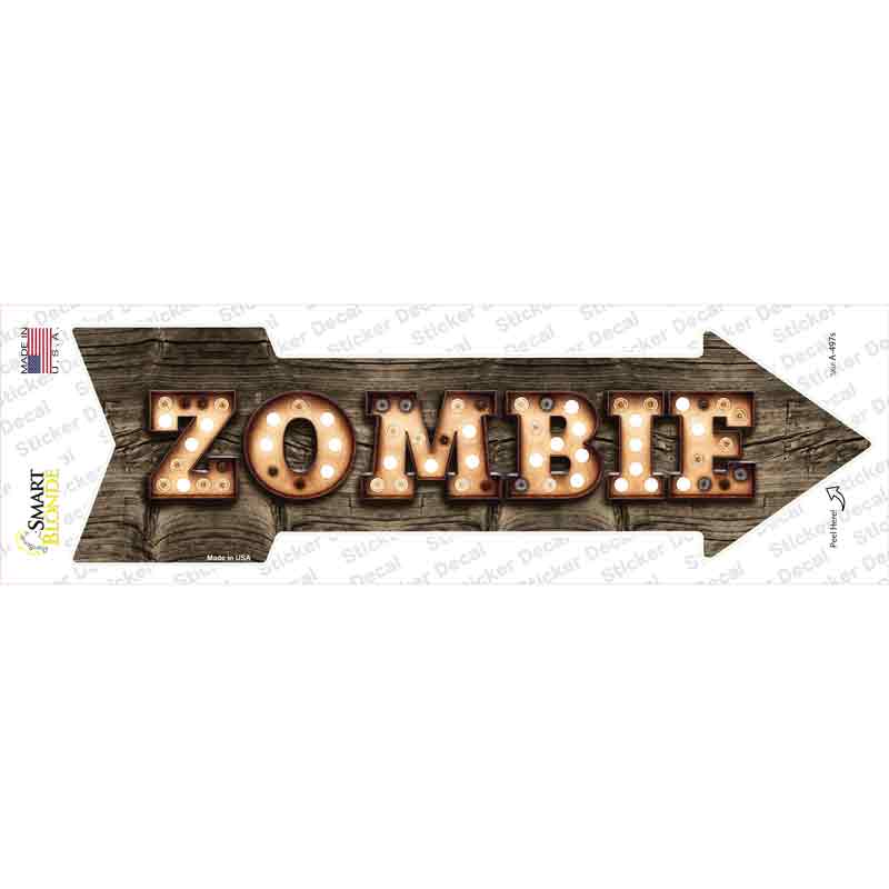 Zombie Bulb Letters Novelty Arrow Sticker Decal