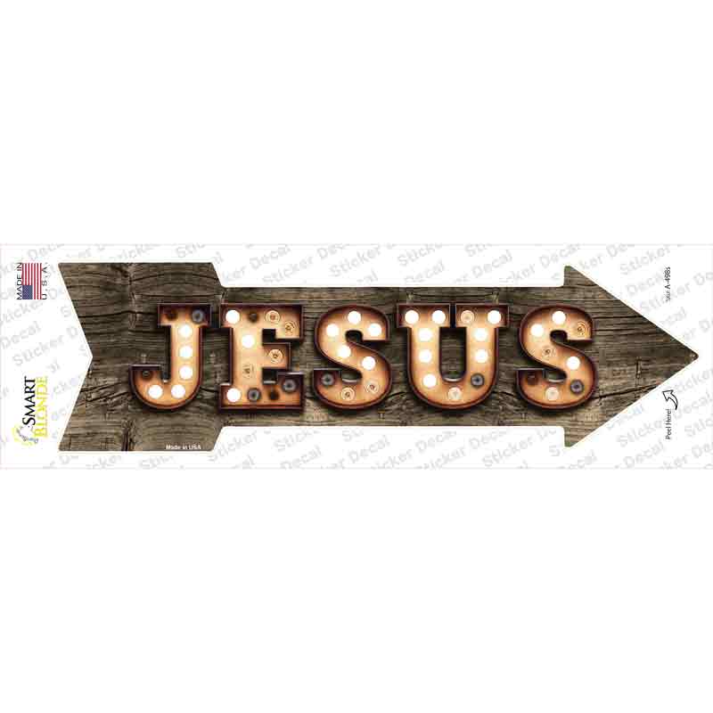 Jesus Bulb Letters Novelty Arrow Sticker Decal