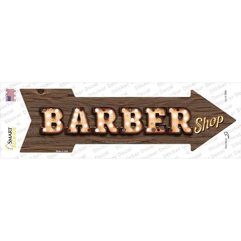 Barber Shop Bulb Letters Novelty Arrow Sticker Decal