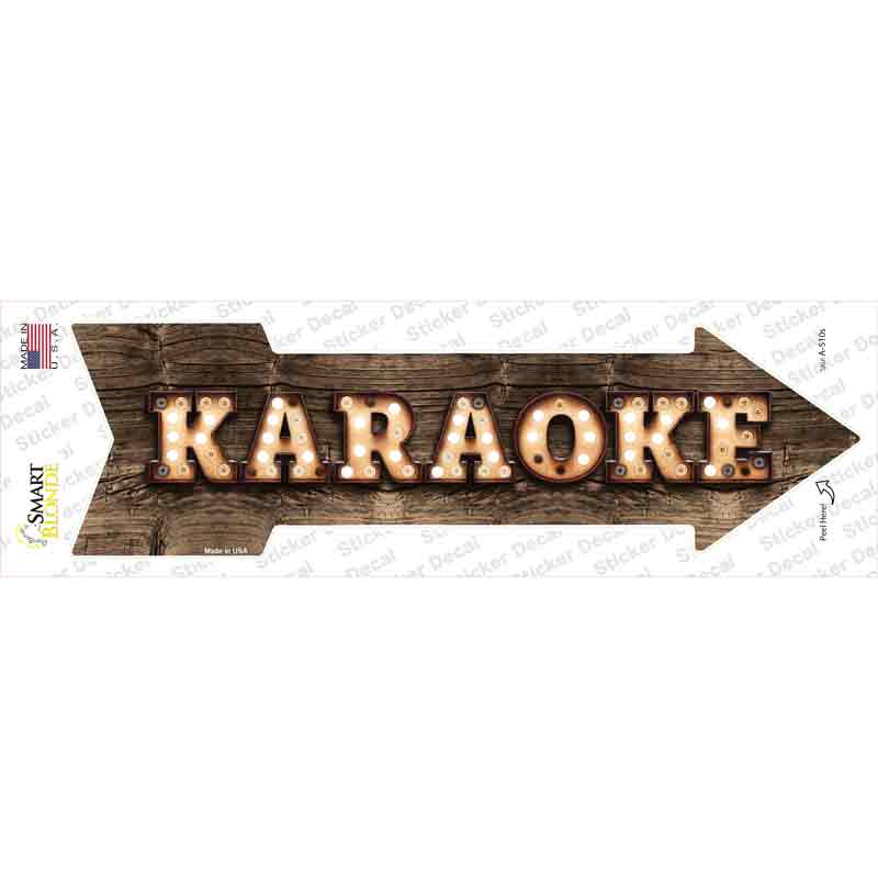 Karaoke Bulb Letters Novelty Arrow Sticker Decal