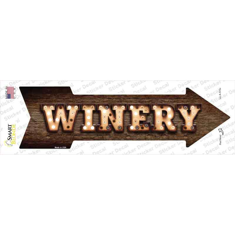 Winery Bulb Letters Novelty Arrow Sticker Decal