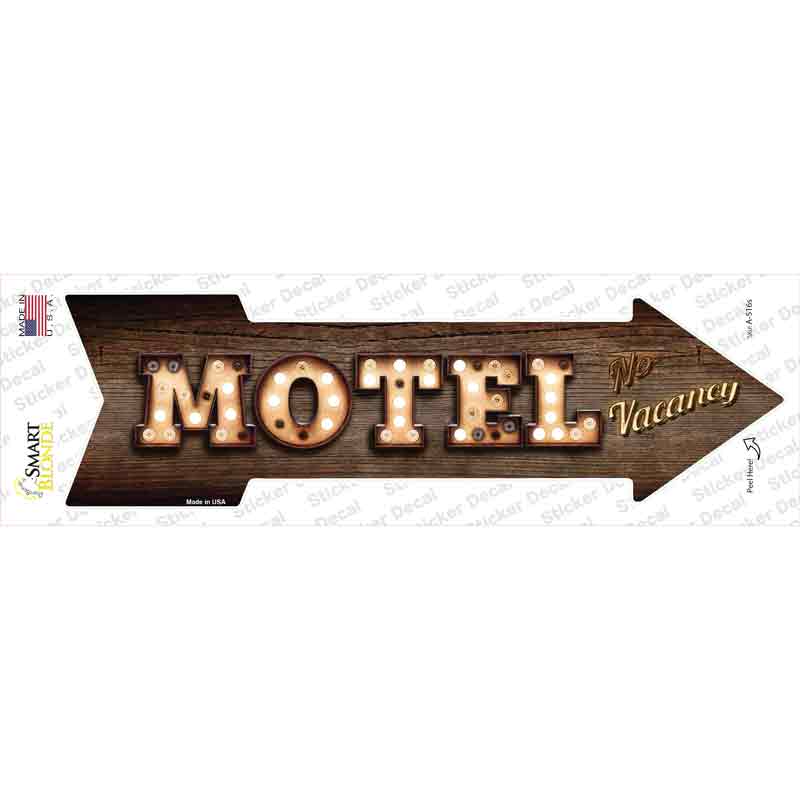 Motel Bulb Letters Novelty Arrow Sticker Decal