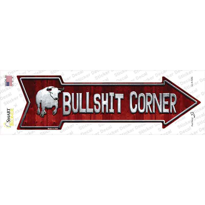 Bullshit Corner Novelty Arrow Sticker Decal