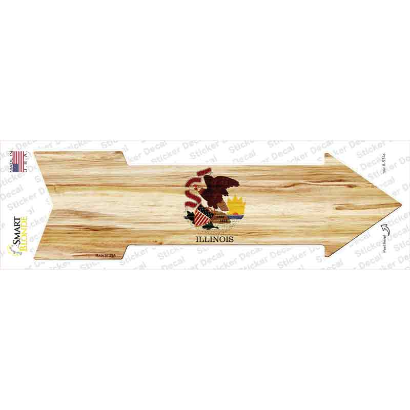 Illinois State Flag Novelty Arrow Sticker Decal