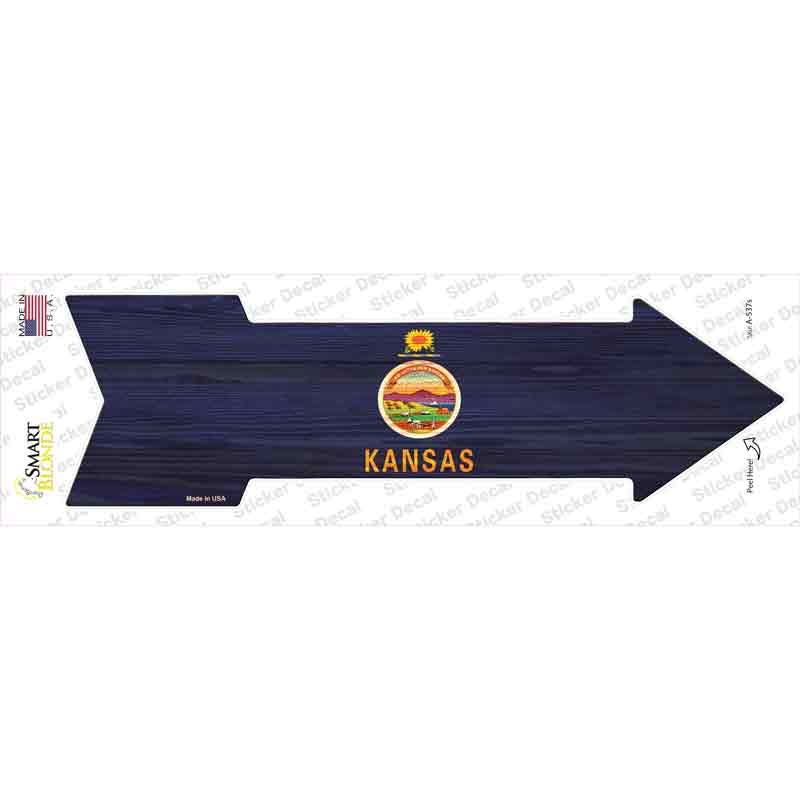 Kansas State Flag Novelty Arrow Sticker Decal