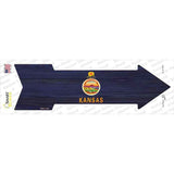 Kansas State Flag Novelty Arrow Sticker Decal