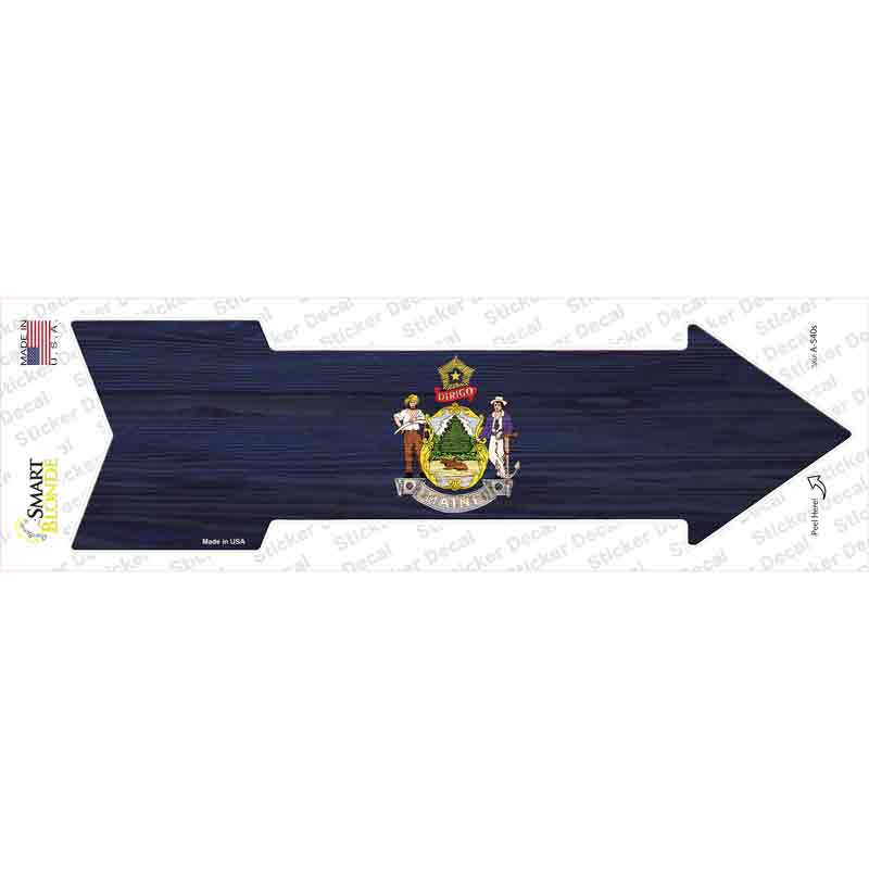 Maine State Flag Novelty Arrow Sticker Decal