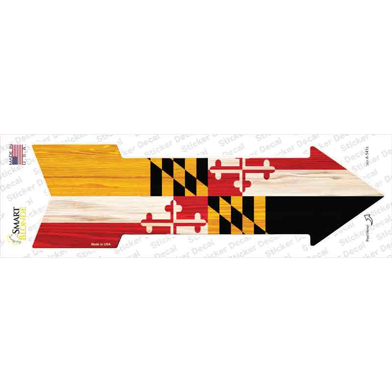 Maryland State Flag Novelty Arrow Sticker Decal