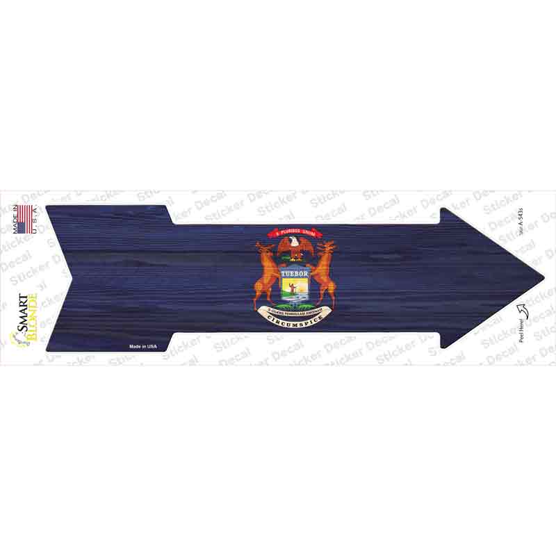 Michigan State Flag Novelty Arrow Sticker Decal