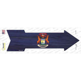 Michigan State Flag Novelty Arrow Sticker Decal