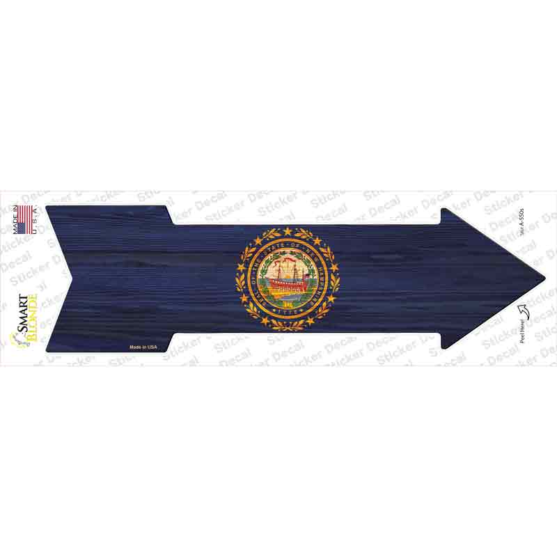 New Hampshire State Flag Novelty Arrow Sticker Decal