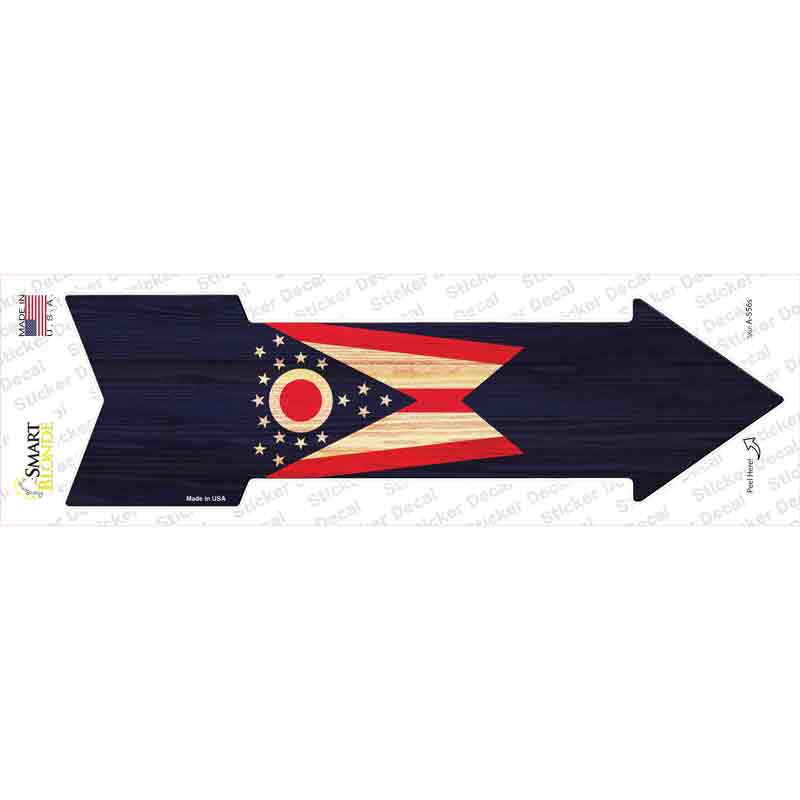 Ohio State Flag Novelty Arrow Sticker Decal