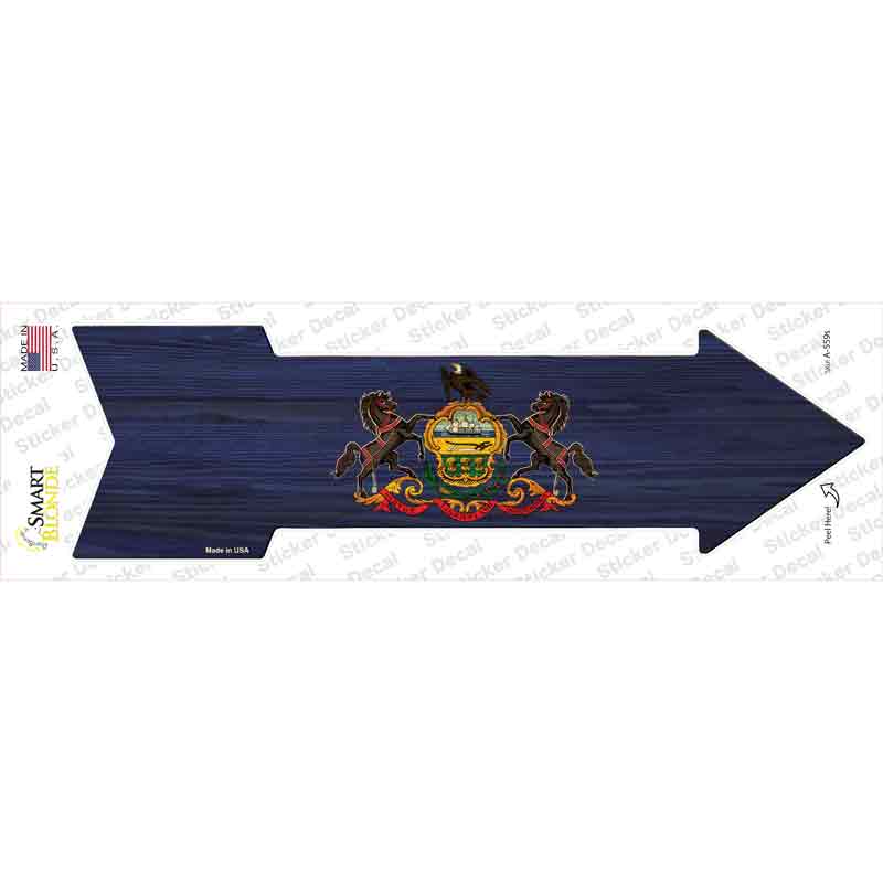 Pennsylvania State Flag Novelty Arrow Sticker Decal
