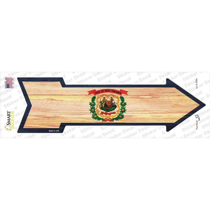 West Virginia State Flag Novelty Arrow Sticker Decal