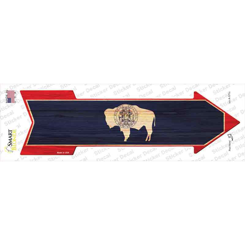 Wyoming State Flag Novelty Arrow Sticker Decal