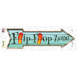 Orange Flip Flop Zone Novelty Arrow Sticker Decal