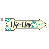 Blue Flip Flop Zone Novelty Arrow Sticker Decal
