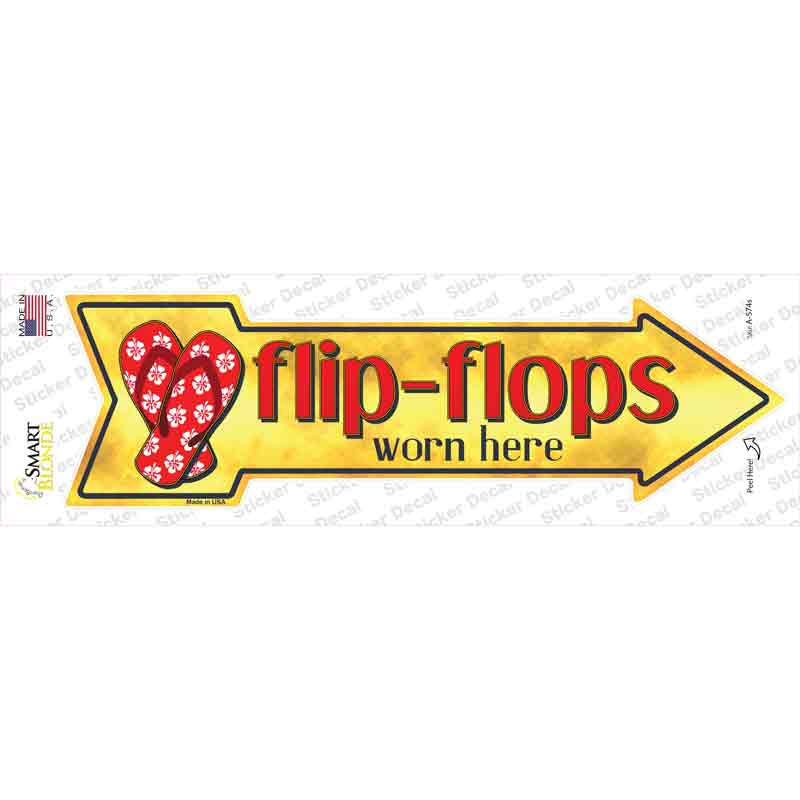 Flip Flops Worn Here Novelty Arrow Sticker Decal