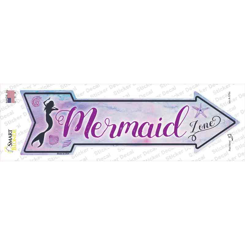 Mermaid Zone Novelty Arrow Sticker Decal