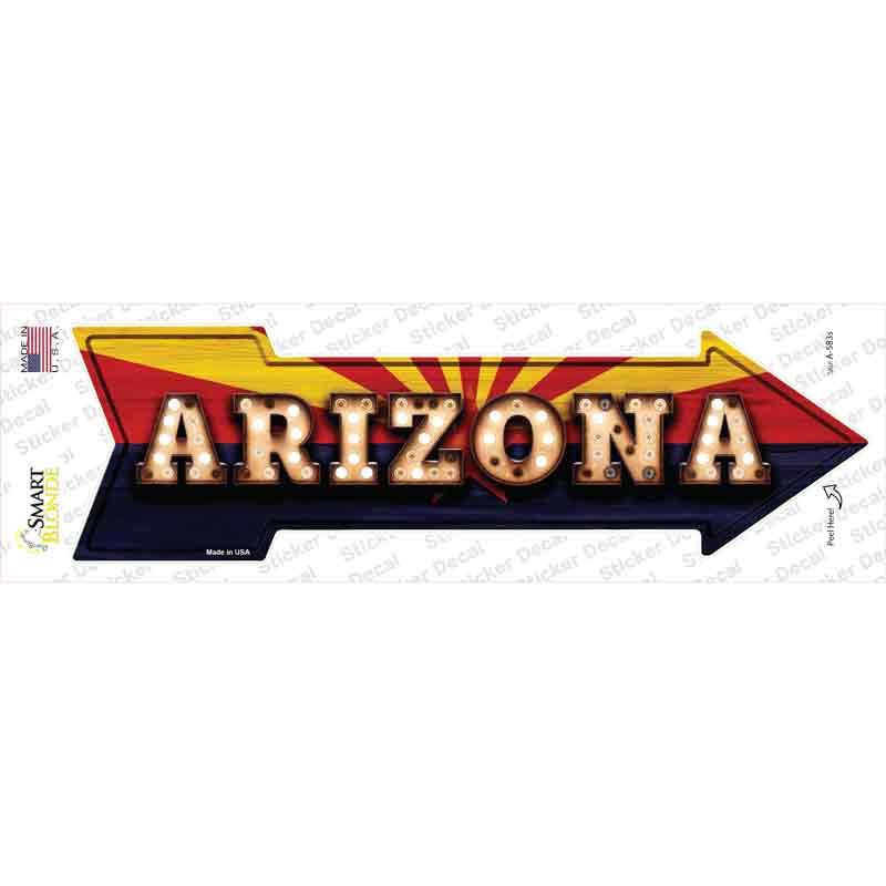 Arizona Bulb Lettering Novelty Arrow Sticker Decal