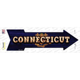Connecticut Bulb Lettering Novelty Arrow Sticker Decal